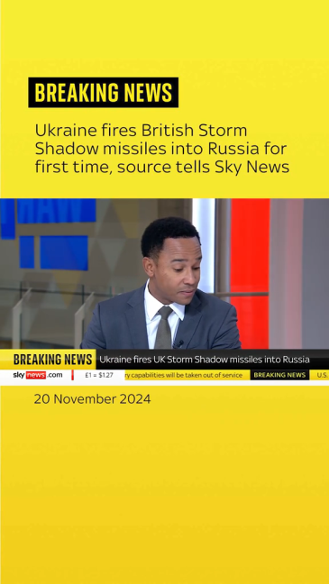 Sky News Reports on Storm Shadow Missiles Being Fired Deep into Russia